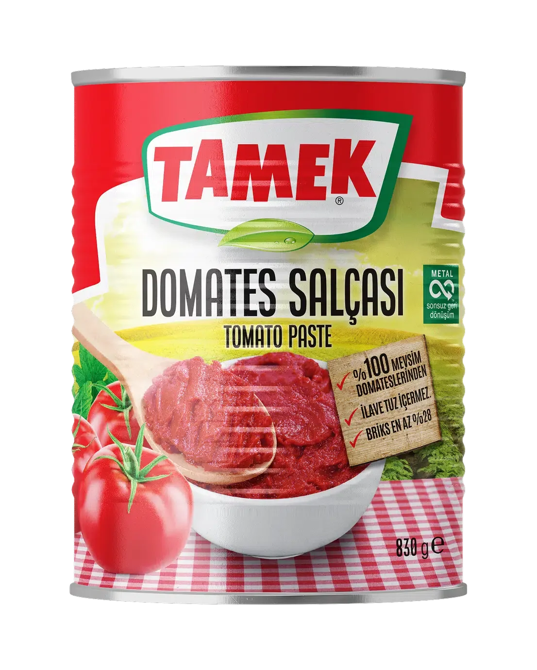 Tamek Domates Salçası 830 g ürün ambalajı
