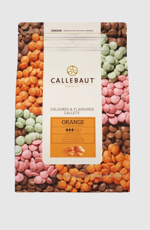 Callebaut Portakallı Drop Çikolata 2,5 kg ürün ambalajı